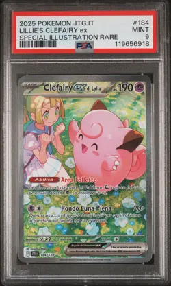 Pokemon PSA 9 Lillie's Clefairy Ex #184 JTG Special Illustration Rare Italiano - Image 2
