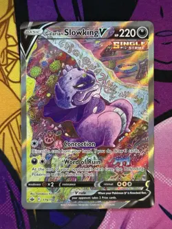 Pokemon Galarian Slowking V Full Art Ultra Rare Holo 179/198 Chilling Reign - Image 1