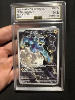 2025 Pokemon Sv Promo Fa/Thundurus Black star Ags Mint + 9.5 - Image 1