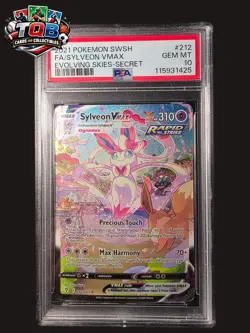Pokemon TCG Sylveon Vmax SWSH07 - Evolving Skies 212/203 Secret Rare PSA 10 - Image 1