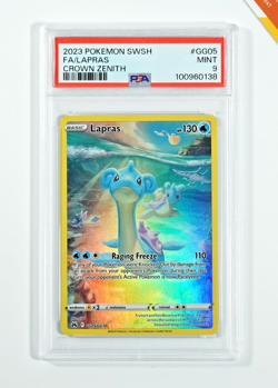 Pokemon PSA 9 Lapras #GG05 Full Art Crown Zenith 2023 English - Image 1