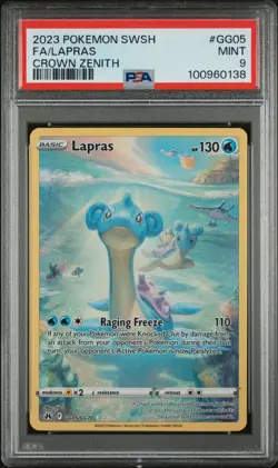 Pokemon PSA 9 Lapras #GG05 Full Art Crown Zenith 2023 English - Image 2