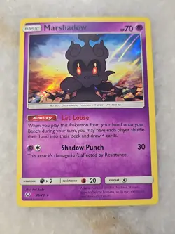 Marshadow Holo NM 45/73 Shining Legends Pokemon Card TCG NM - Image 1