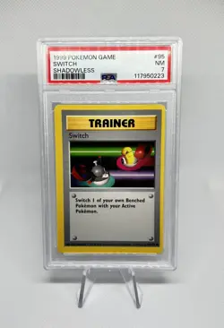 1999 Pokemon TCG Base Set Trainer Switch Shadowless # 95 PSA 7 - Image 1
