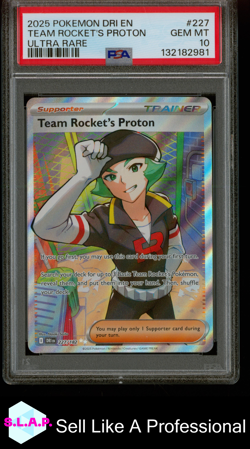 TEAM ROCKET'S PROTON ULTRA RARE POKEMON DRI EN-DESTINED RIVALS 2025 227 PSA 10 - Image 1