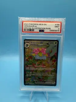 PSA 9 2023 POKEMON MEW EN VENUSAUR ex SPECIAL ILLUSTRATION RARE 198/165 - Image 1