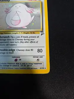 Base Set 2 Pokemon Chansey • Holo #3/130 • Lightly Played - Image 4