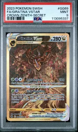 Pokemon Giratina VSTAR Secret Rare Full Art Holo GG69/GG70 Crown Zenith PSA 9 - Image 1