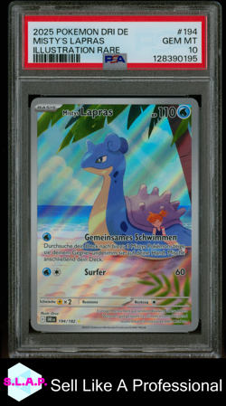 MISTY'S LAPRAS ILL RARE POKEMON GER DRI DE-DESTINED RIVALS 2025 194 PSA 10 - Image 1