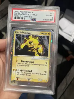2003 Pokemon Ex Ruby & Sapphire #97 Electabuzz Ex Holo PSA 8 - Image 3