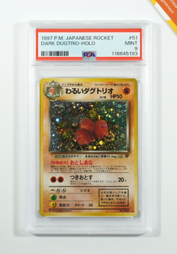 Pokemon PSA 9 Dark Dugtrio #51 Holo Team Rocket 1997 Japanese - Image 1