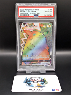 Pokemon TCG: Pikachu VMAX 188/185 Vivid Voltag Full Art Rainbow PSA 10 GEM MT - Image 3