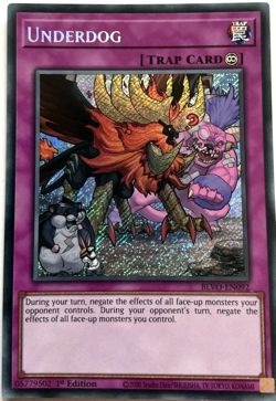 Underdog BLVO-EN092 Secret Rare 1st Edition YuGiOh TCG Card - Image 1