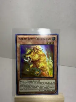 Yu-Gi-Oh! Nordic Beast Gullinbursti BACH-EN011 1st Edition Super Rare Effect Li. - Image 1