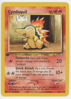 Cyndaquil 57/111 1st Edition Common Neo Genesis Pokemon Card 2000 WOTC First - Image 1