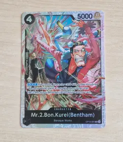Mr.2.Bon.Kurei(Bentham) OP14-091 SR - English One Piece Foil Card - Image 1