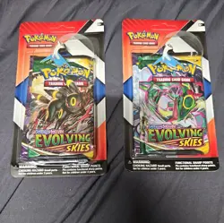 x2 Pokemon TCG Evolving Skies Chilling Reign 2 Pack Blister & Pin Set Sealed - Image 1