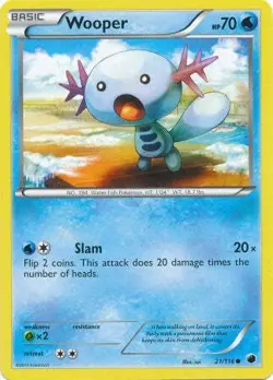 Wooper 21/116 - Pokemon Plasma Freeze Common Card - Image 1