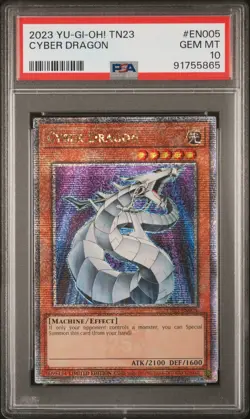 Cyber Dragon TN23-EN005 Quarter Century Secret Rare PSA 10 Yugioh Card - Image 1