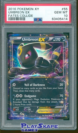 Pokemon Card PSA 10 Umbreon ex 55/124 Fates Collide Holo Ultra Rare XY 2016 - Image 1