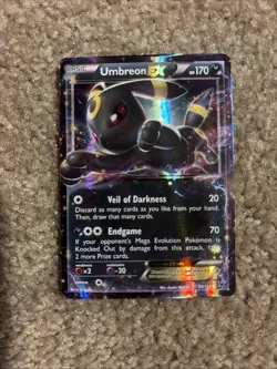 Umbreon EX 55/124 XY Fates Collide Ultra Rare Holo Pokemon Card LP - Image 1