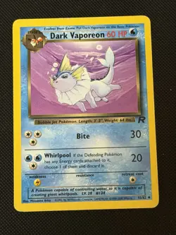 Dark Vaporeon 45/82 Team Rocket Regular Uncommon LP Vintage Pokemon Card - Image 1