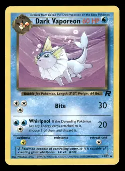Dark Vaporeon - 45/82 - Uncommon - Team Rocket - Pokemon Card - LP - Image 1