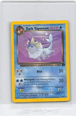 Dark Vaporeon 45/82 - TEAM ROCKET - VINTAGE WOTC Pokemon CARD - UNLIMITED -LP - Image 1