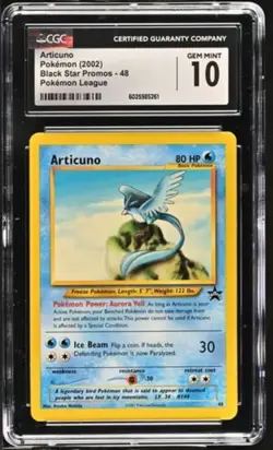 Articuno #48 WOTC Black Star Promo 2002 Pokemon League - Vintage CGC 10 GEM MINT - Image 1
