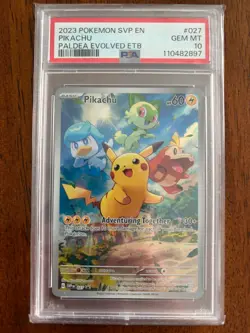 2023 Pokemon Scarlet & Violet Black Star Promo Pikachu Paldea Evolved PSA 10 - Image 1