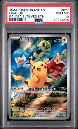 PIKACHU 2023 Pokemon Scarlet & Violet Black Star Promo PSA 10 Paldea Evolved - Image 1