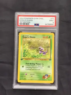 Pokemon Cards: Gym Challenge 1st Edition Common: Koga's Ekans 77/132 PSA 9 - Image 1