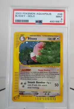 2003 Pokemon BLISSEY Aquapolis HOLO Foil Rare e-Reader Card H6/H32 - PSA 9 MINT - Image 1
