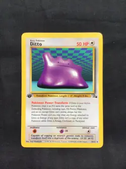 Pokemon Cards: Fossil 1st Edition Rare: Ditto 18/62 - Image 1