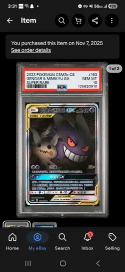 Pokemon Chinese Gengar Mimikyu GX 163/150 Super Rare PSA 10 - Image 4