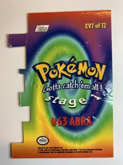 2000 Topps Pokemon TV Animation Series 2 #63 Abra (B) Die Cut Card EV7 of 12 - Image 2