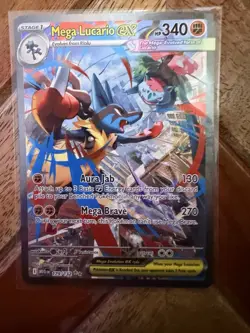 Pokemon Mega Lucario EX Full Art Holo Card 179/132 MEG English - Image 1