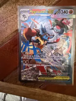 Pokemon Mega Lucario EX Full Art Holo Card 179/132 MEG English - Image 2