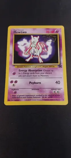 1999 Pokemon Game Promo Mewtwo #3 WOTC Black Star Promo NM Grade Candidate - Image 1