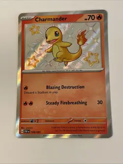 Pokemon TCG Charmander 109/091 Shiny Rare Holo Paldean Fates - Image 1