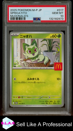 SPRIGATITO MCDONALD'S POKEMON JAPANESE M-P PROMO 2025 017 PSA 10 - Image 1