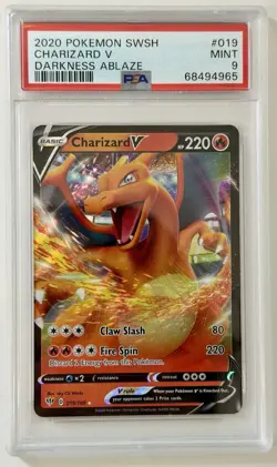 2020 Pokemon Charizard V 019/189 Full Art Darkness Ablaze PSA 9 - Image 1