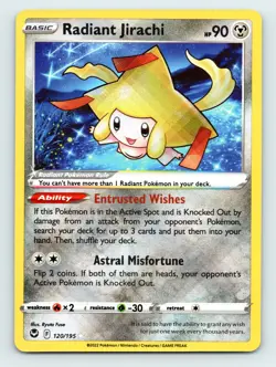 Pokemon SWSH12: Silver Tempest Radiant Jirachi 120/195 NM - Image 1