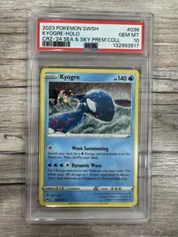 Pokemon Kyogre Crown Zenith Sea/Sky Premium Coll. Holo Rare #036 PSA 10 Gem Mint - Image 1