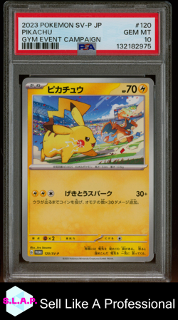 PIKACHU GYM EVENT CAMPAIGN POKEMON JAPANESE SV-P PROMO 2023 120 PSA 10 - Image 1