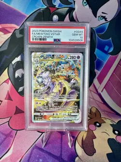 2023 POKEMON SWORD & SHIELD CROWN ZENITH #GG44 FULL ART/MEWTWO VSTAR PSA 10 - Image 1