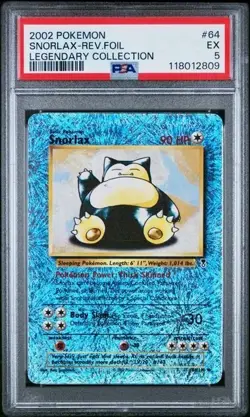 PSA 5 - Snorlax - Reverse Holo - 64/110 - Pokemon Legendary Collection - Image 1