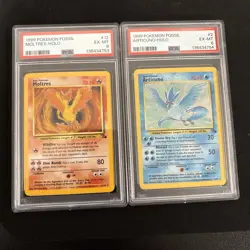 Pokemon Fossil Moltres Holo and Articuno Holo PSA 6 Rare Set of 2 - Image 1