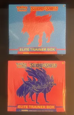 Pokemon Sword and Shield ETB Elite Trainer Box - Set Of 2 New Factory Sealed - Image 1
