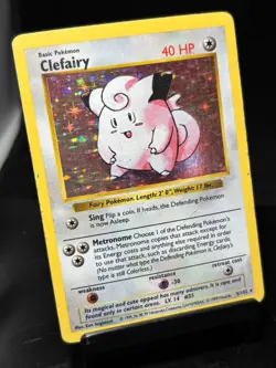 1999 Pokemon Clefairy 005/102 Base Set Shadowless Holo MP/HP - Image 2